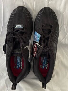 NWT Skechers Work Slip-Resistant Sneakers - Black ULtra Go Work Memory Foam